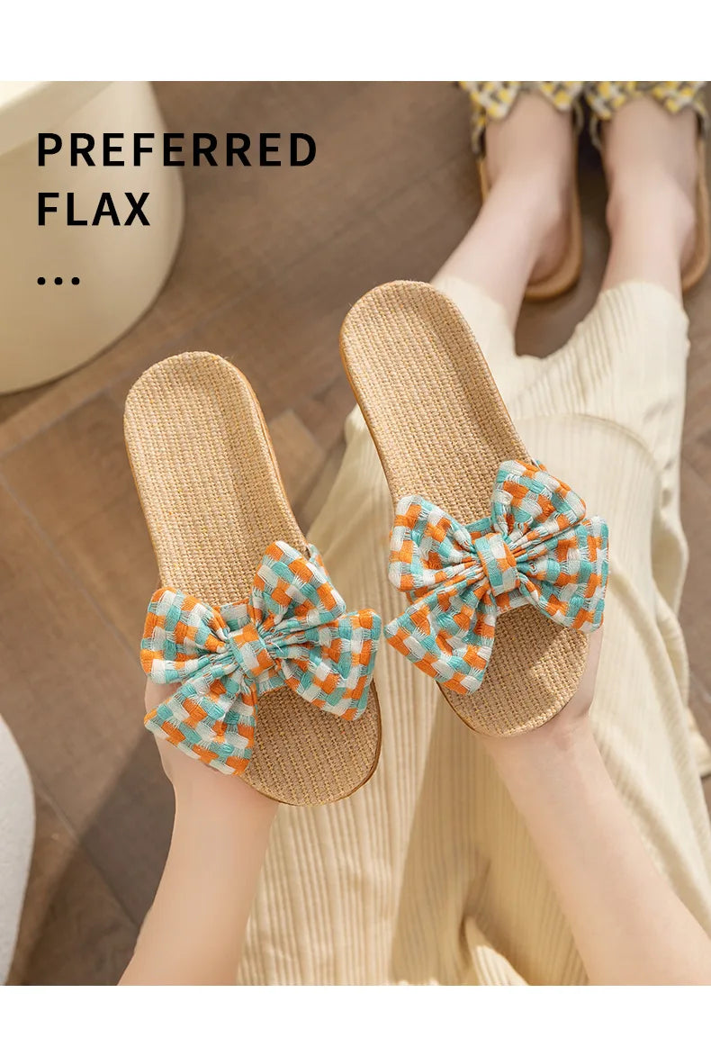 New linen fabric slippers for women perfect for summer suitable for home  indoor use soft sole non-slip. slippers