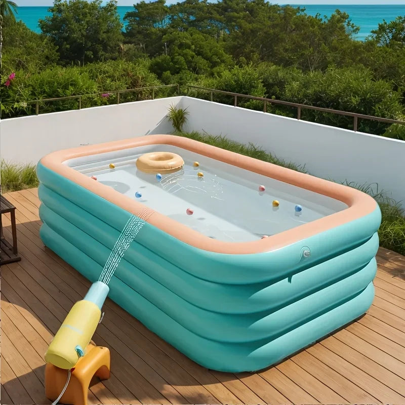 Inflatable Swimming Pool Outdoor PVC Bathtub Garden Thickening   for Adults Kids Summer Water Party Backyard Garden