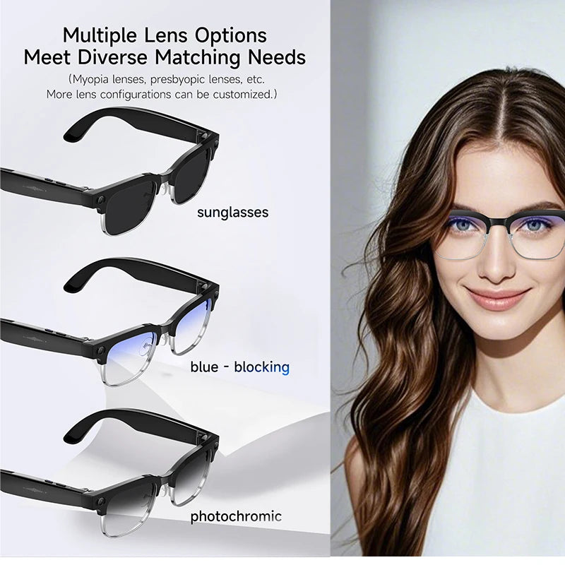 2026 New AI Smart Glasses 8MP HD Camera AI Object Recognition AI Translation 4K ULTRA HD IP66 Waterproof BT Call Smart Glasses