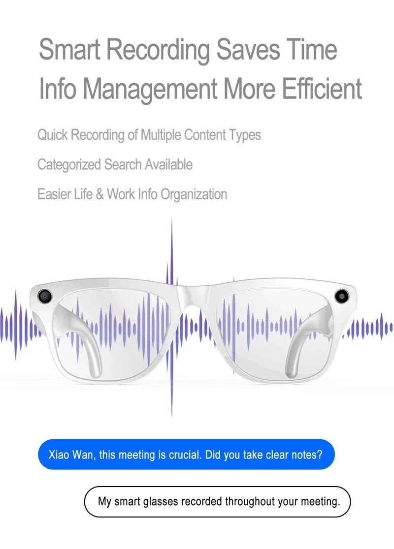 6K HD AI Camera Glasses 800MP Photochromic Multifunctional Smart Glasses Bluetooth Calling Photo Video ChatGPT Music Translation