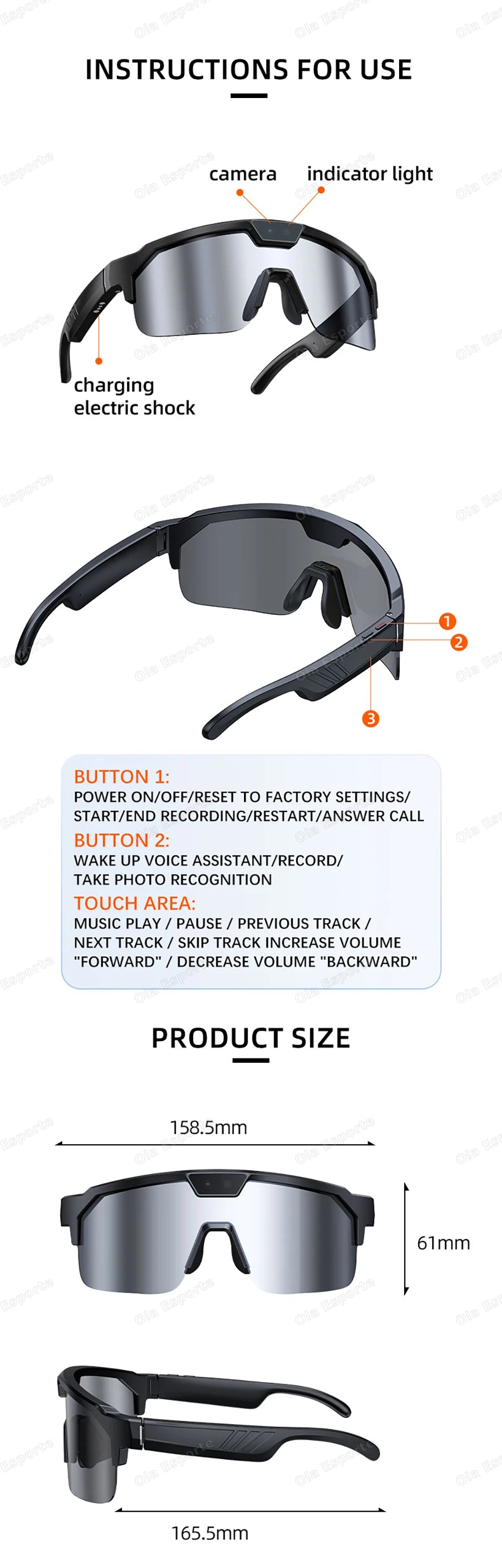 2026 New AI Smart Shooting & Recording Glasses with 800W Camera HD Anti-shake Bicycle Riding Shooting Artifact Windproof Goggles