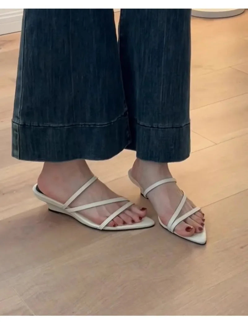 Hot selling Slippers Women Wedges Sandals High Heels Shoes Summer 2025 Sexy Beach Shoes Casual Flip Flops Slides Woman