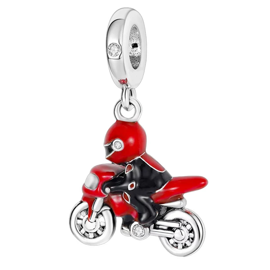 Dinglly 2pcs/lot Cartoon Animal Beads Pacifier Squid & Robot Charm Fit DIY Bike Airplane Beaded Bracelet Handmade Accessory Gift