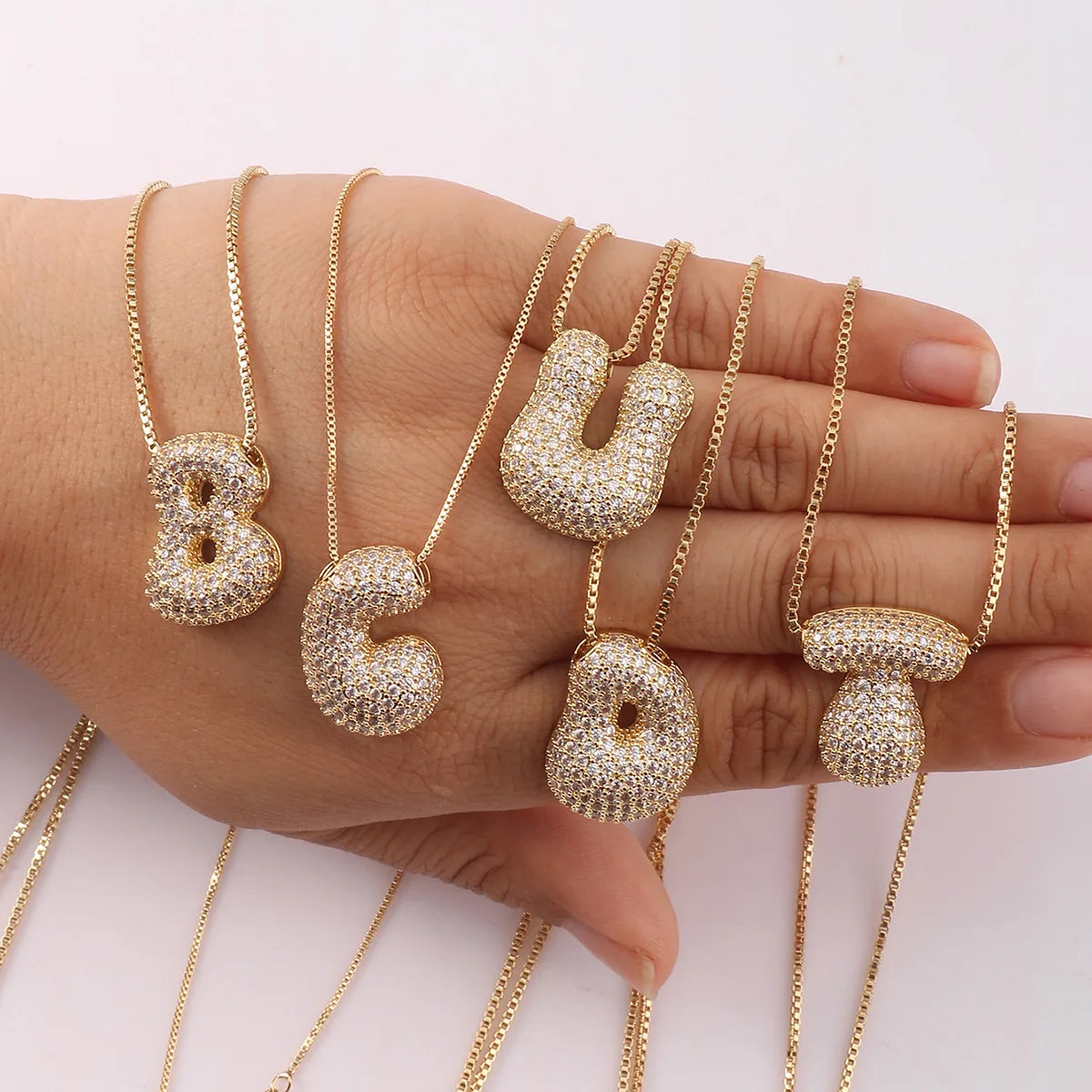 Fashion Hot Selling 26 English Letter Alphabet Cubic Zircon Pendant Adjustable Necklace For Women Exquisite Luxury Charm Jewelry