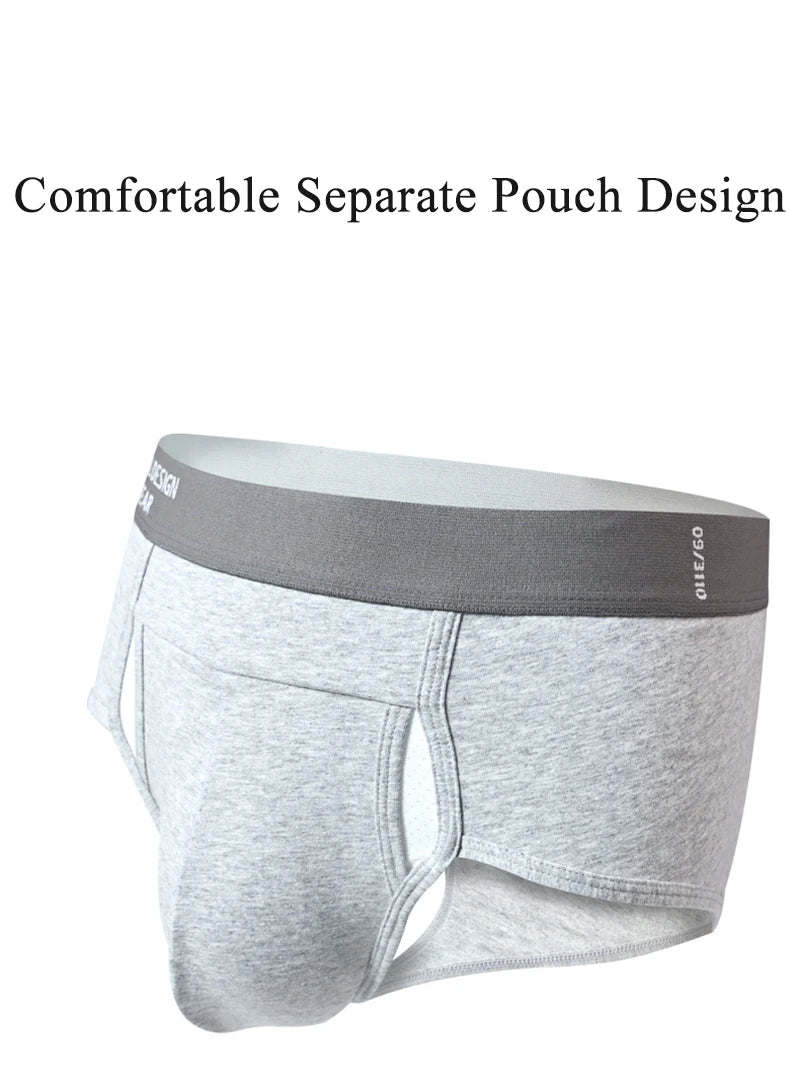 Men's Cotton Briefs High Quality Comfortable Underpants Breathable Soft Underwear Male Large Size U Bulge Pouch Panties Cueca