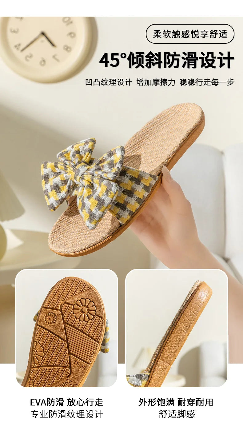 New linen fabric slippers for women perfect for summer suitable for home  indoor use soft sole non-slip. slippers