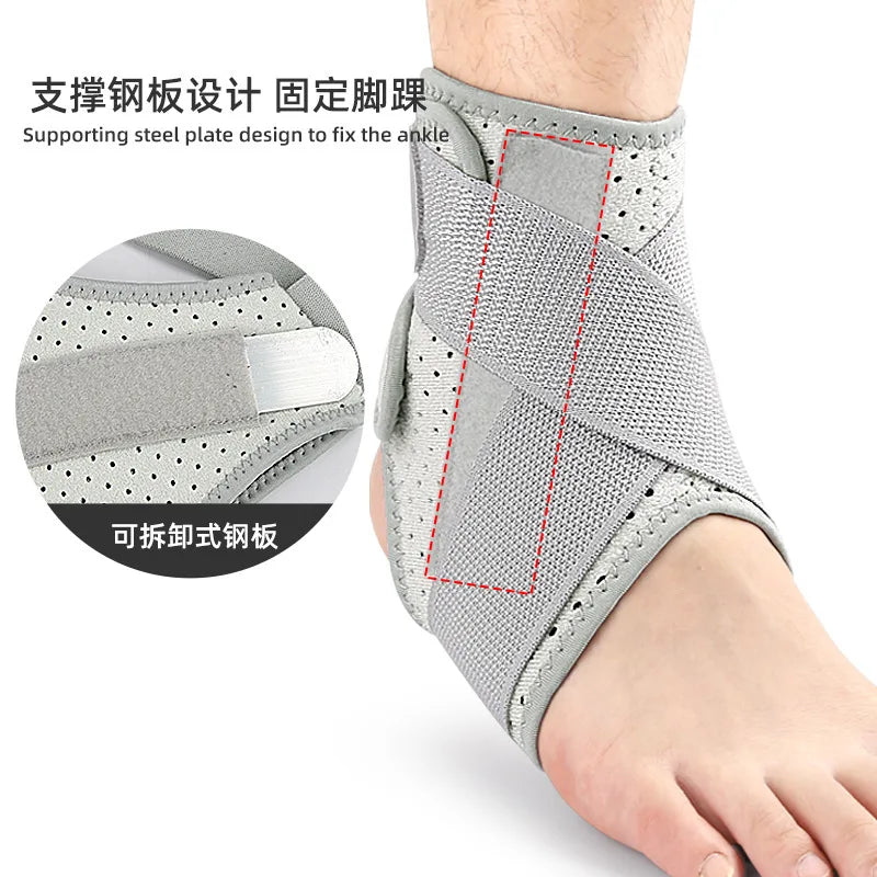 Ankle Support Brace for Sports Men Women Anti Sprain Adjustable Compression Sleeve Professional Stabilizer for Hiking Recovery
