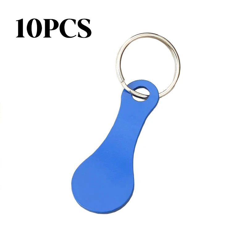10PCS Free Custom Logo Shopping Cart Trolley Token Key Ring Hanger Loose Shopping Cart Chip Stainless Steel Shopping Cart Tools