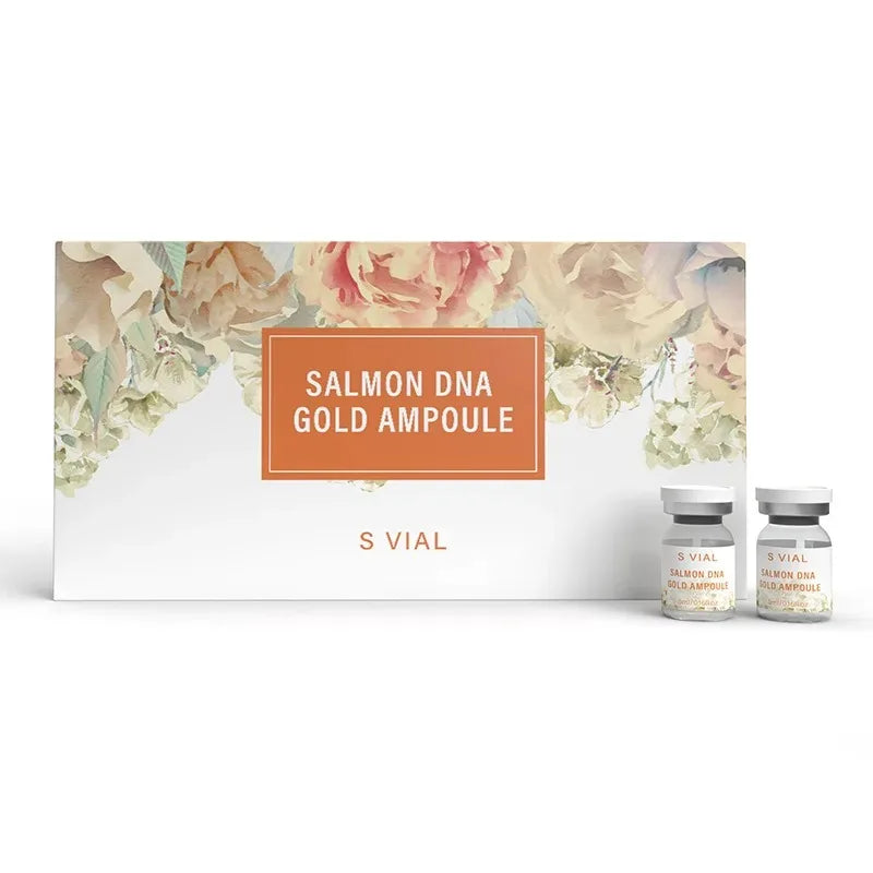 Salmon DNA Gold Peptide Ampoule Serum Kit - 10 Vials x 5ml - Brightening Whitening Moisturizing Face Skin Care Booster
