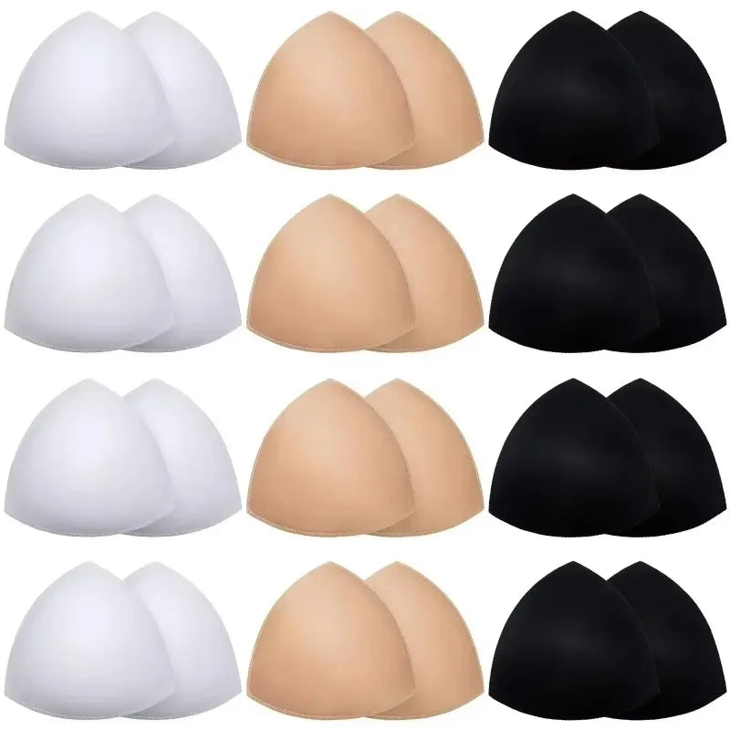 2025 Triangle Sponge Push Up Bra Pads Set for Women Invisible Insert Swimsuit Bikini Breast Enhancers Chest Cup Pads Accessories