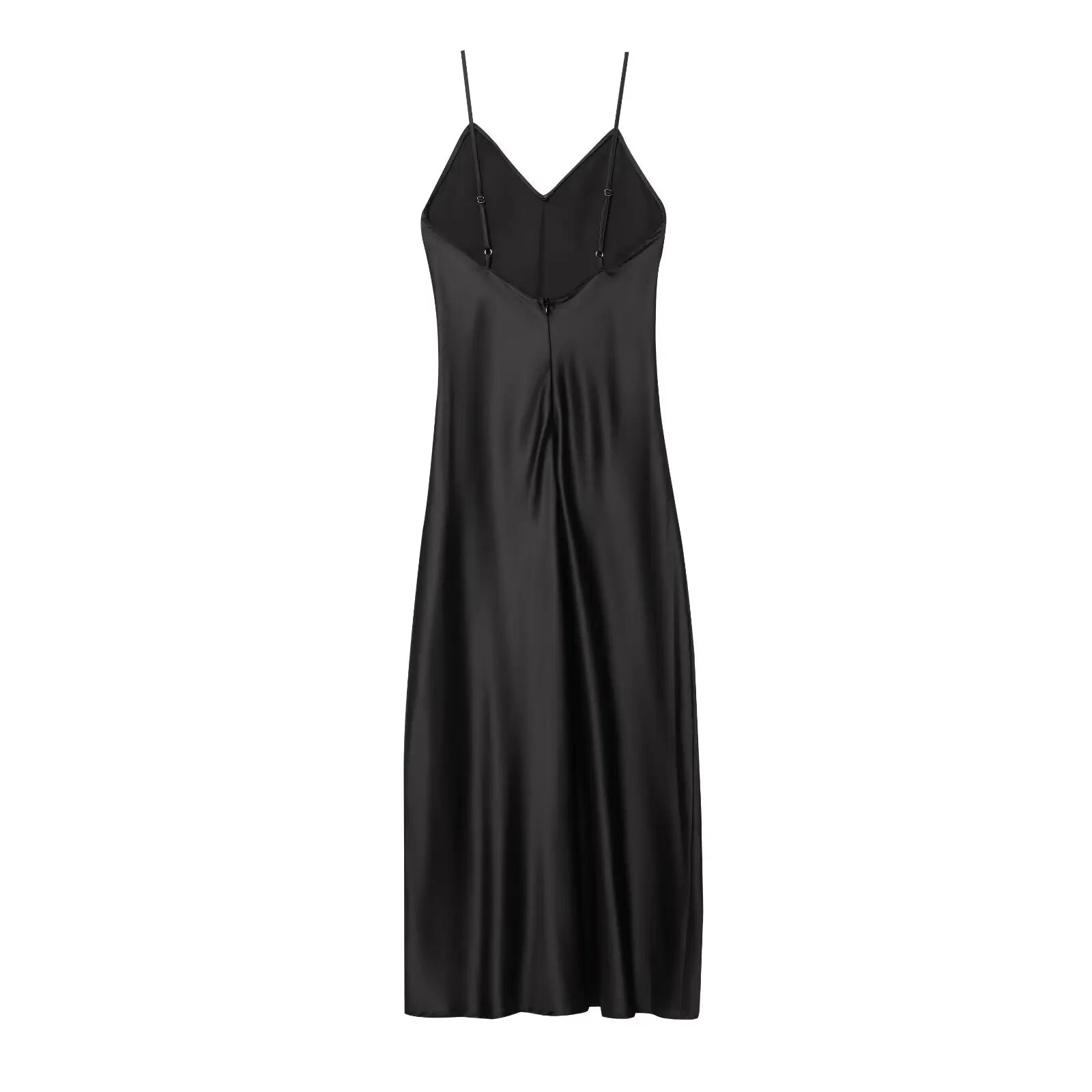 KONDALA Fall Women Sexy Stain Long Dress Thin Strap Backless Slim Long Dress New 2025 Fashion Summer  Party Long Slim Dress
