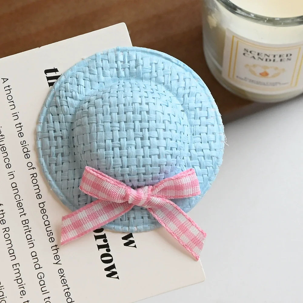 Creative Hair Clips Summer Cute Woven Straw Hat Hairpins for Baby Girl Sweet Kids Barrettes Fashion Hair Accessories пучки волос