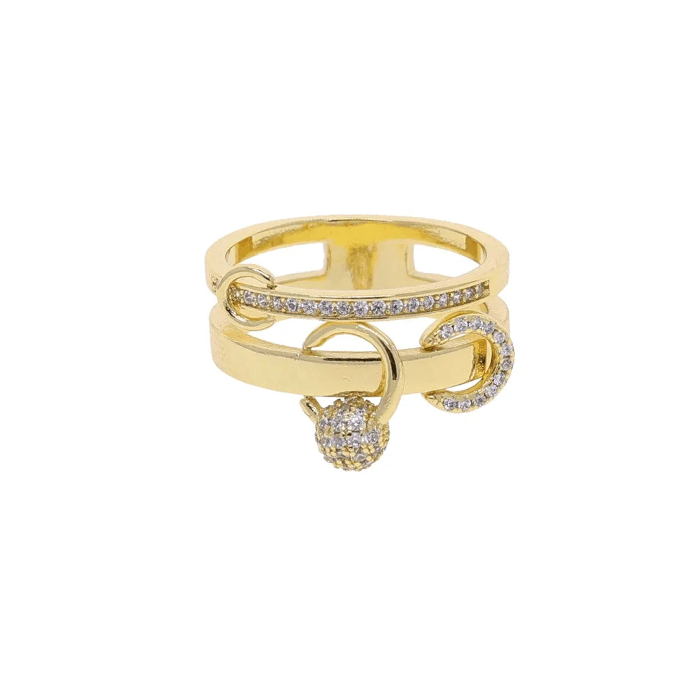 2026 New Arrivals Stacking Open Finger Rings Pave Bling Water Drop Cubic Zirconia For Women Fashion Geometric Jewelry