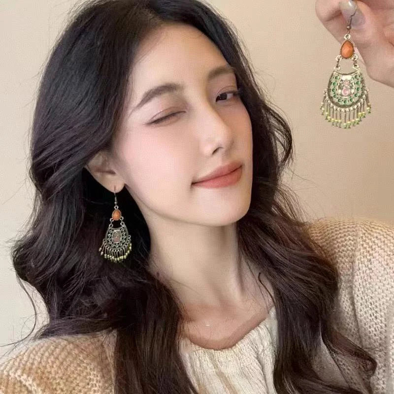 Cute Summer Flower Earrings Handmade Vacation Bohemian Earrings Exaggerated Beach Women Jewelry Party