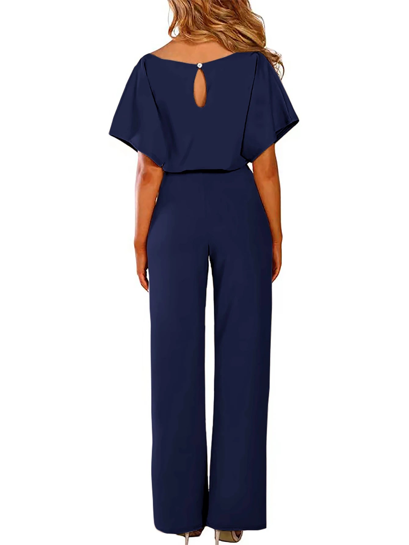 Women's Belted Jumpsuit Casual Wide-Leg Pants  Summer Commute Outfit  Stylish & Comfortable