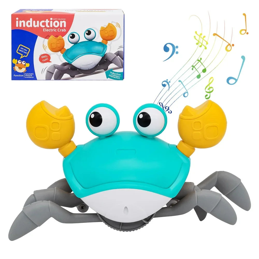 New Auto-sensing Escape Crab toy Children Crawling Avoiding Obstacles Electronic Pet With Music Baby Walking Toy Without battery