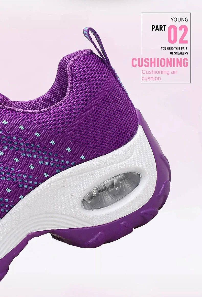 Woman Sneakers Fashion Casual Shoes Summer Cushion Mesh Female Shoes Comfortable Breathable Heightening Sneakers for Women
