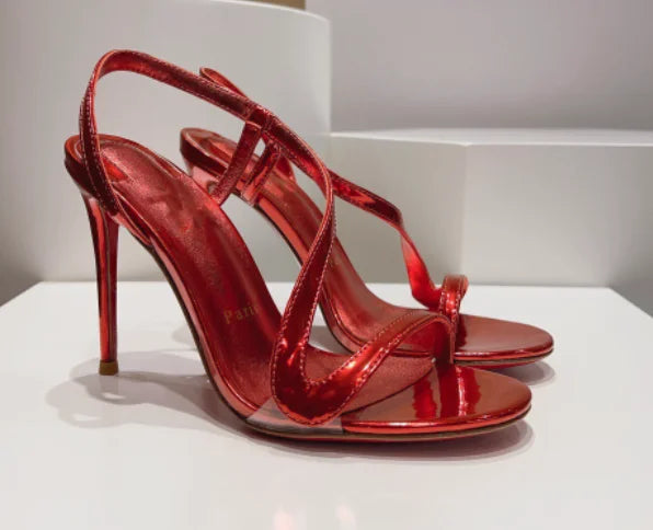 New Multi Color Serpentine Strap Women's Thin Heel Sexy High Heel External Sandals Fashion Sandals