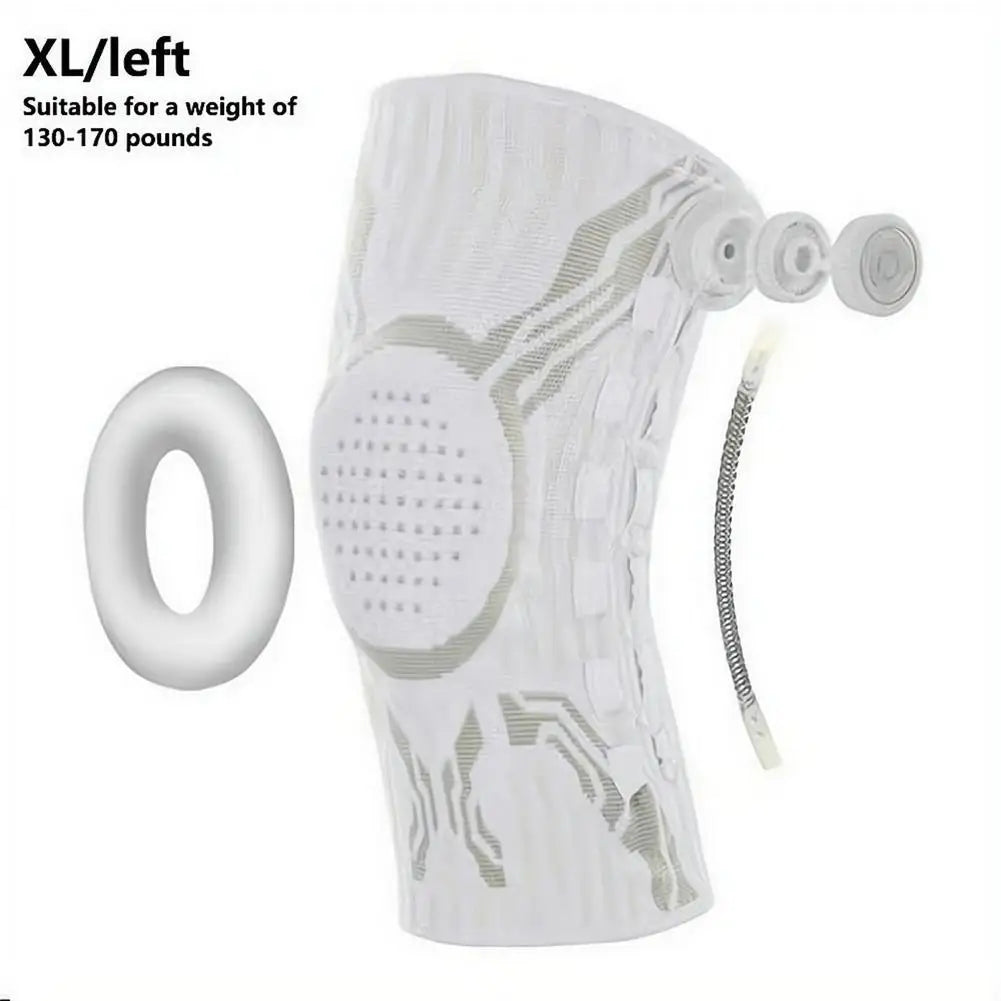 Knob Adjustable Knee Brace 360 Degree Protection Spring Lateral Support Anti-Slip Silicone Pads Breathable Knee Sleeve