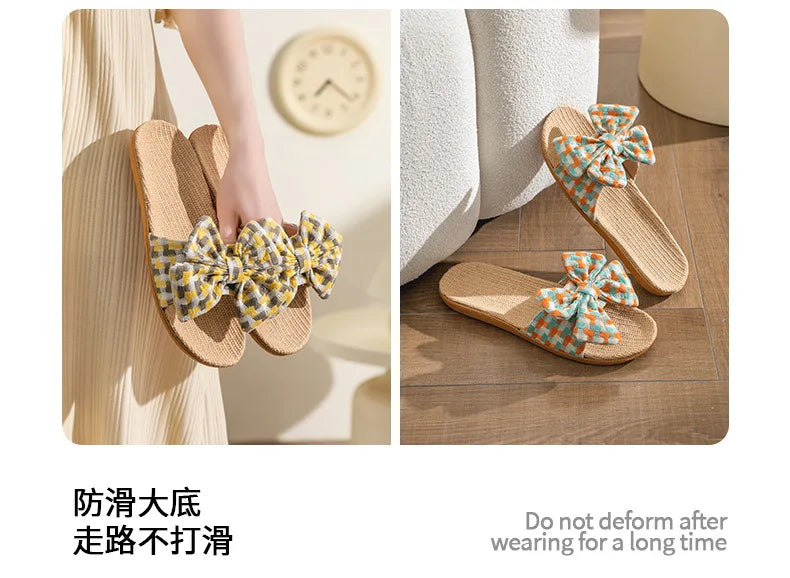 New linen fabric slippers for women perfect for summer suitable for home  indoor use soft sole non-slip. slippers
