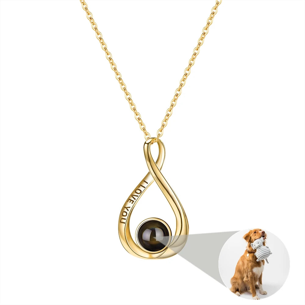 Geometric/Camera Pendant Custom Photo Necklace for Women Personalized Projection Photo 925 Silver Chain Birthday Jewelry