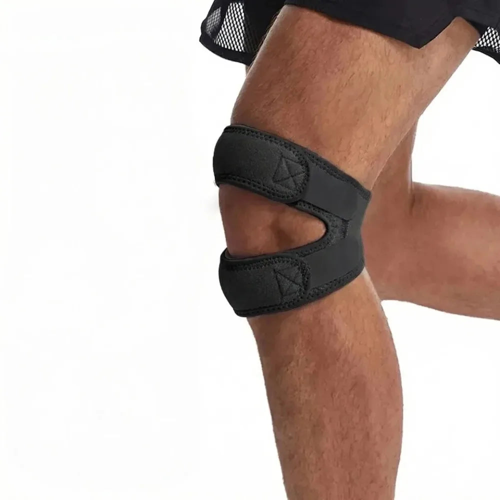 1/2Pcs Adjustable Sports Kneepad Double Patellar Knee Patella Tendon Support Strap Brace Pad ProtectorOpen Knee Wrap Strap Band
