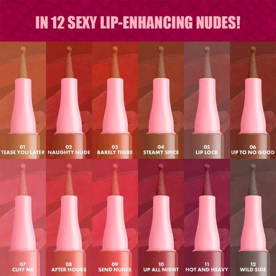Round Tip Lip Makeup Pencil Natural Color Long Lasting Waterproof Smudge-Proof Smooth Application Lip Liner