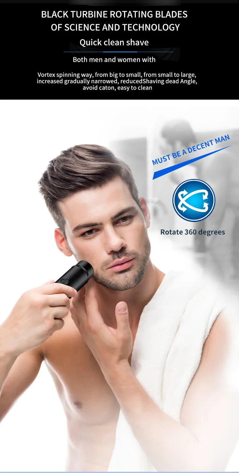 Mini Electric Shaver Portable Razors Leg Underarm Body Epilator Hair Beard Trimmer Travel Rotary Hair Remover