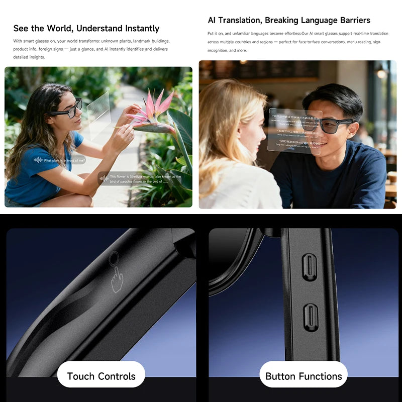 2026 Brand New AI Smart Glasses 100W HD Camera Take photos AI Translation Surround Music Recording BT Call Men Women Sunglasses