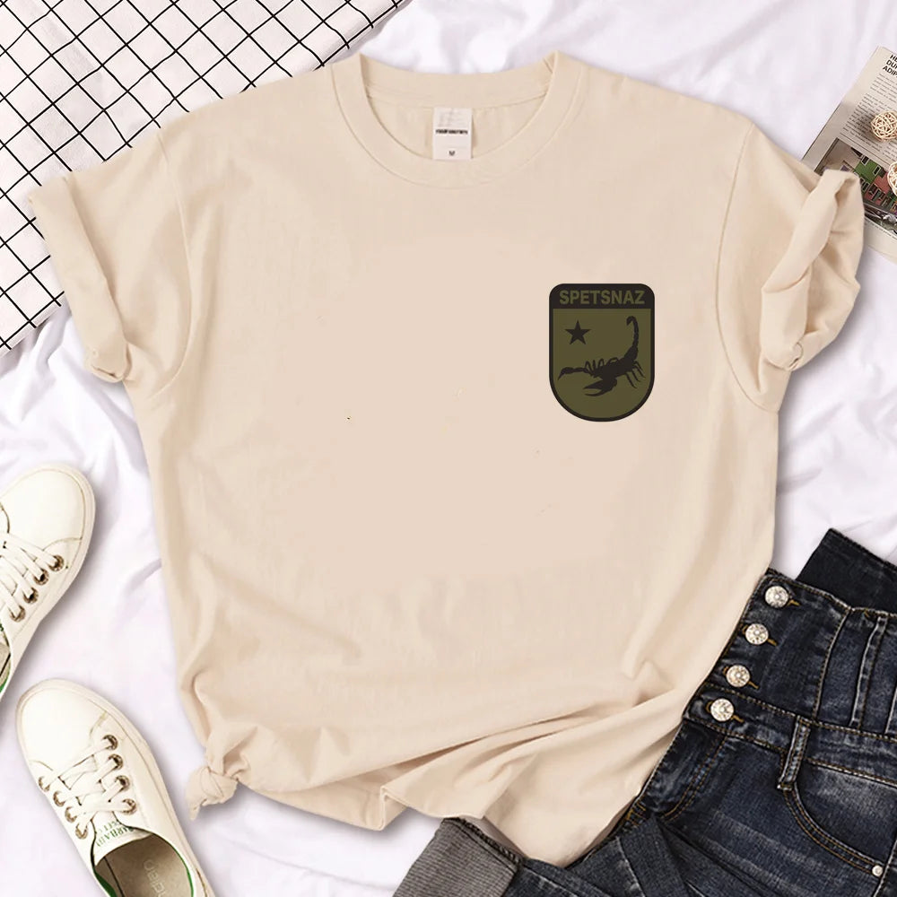 Army Russia Tee women comic manga graphic t shirt girl streetwear clothes
