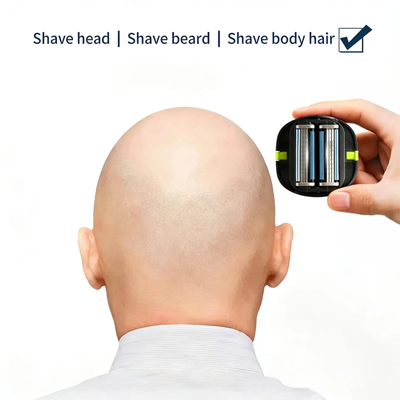 Shavcooo HR100 Multifuntion Hair Shaving Razor Mens Head Shaver Women Body Shaver Portable Safety Haircut Razor with Storage Box