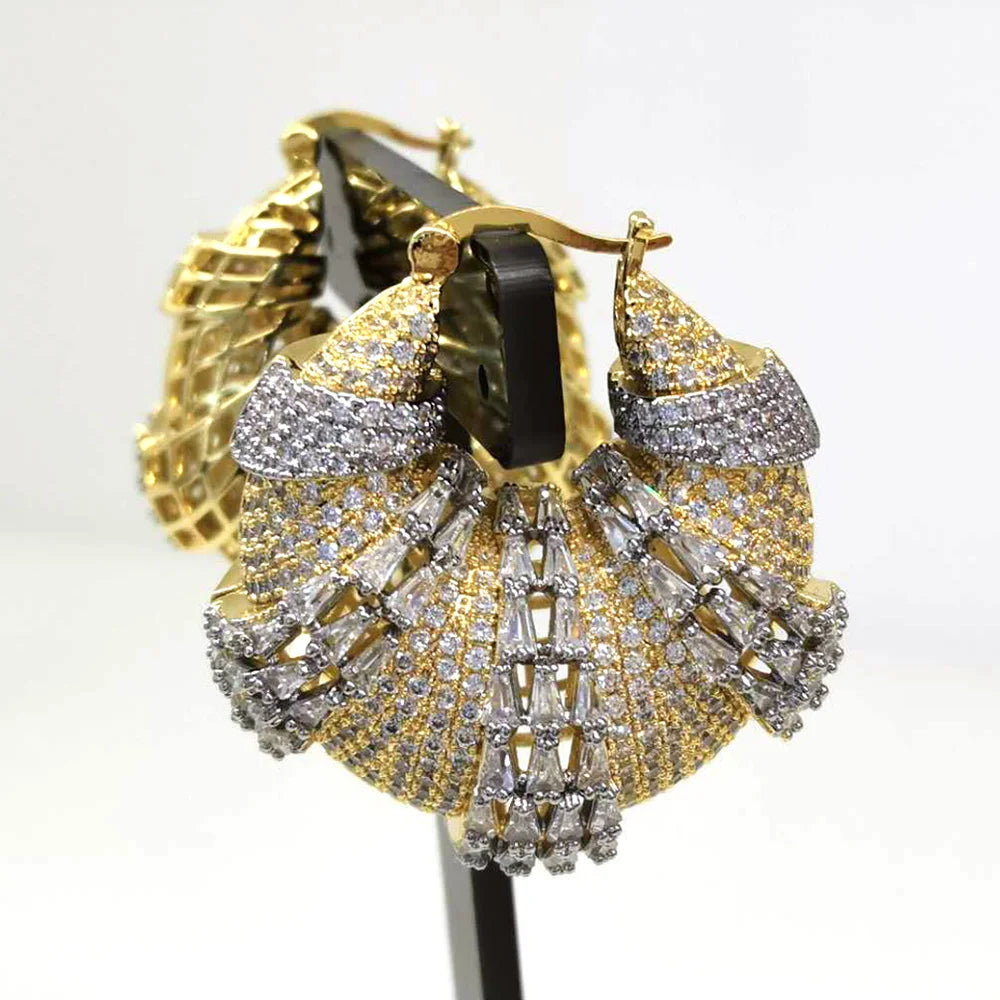 GODKI Luxury Leopard Statement Big Hoop Earrings For Women Wedding Cubic Zircon CZ DUBAI Bridal Round Circle Hoop Earring 2019