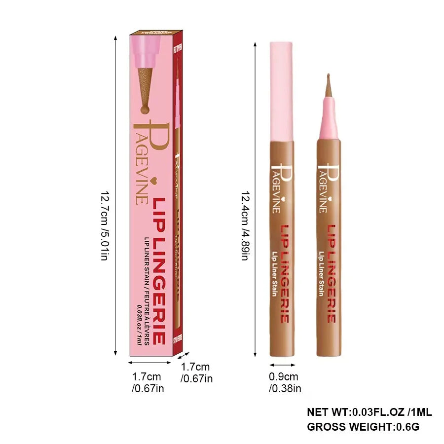 Round Tip Lip Makeup Pencil Natural Color Long Lasting Waterproof Smudge-Proof Smooth Application Lip Liner