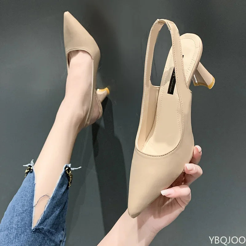 Spring and Summer Fashion New Pointed High-heeled Women's Shoes with Thin Heel and Toe Cover Shallow Mouth Single Shoe for Women