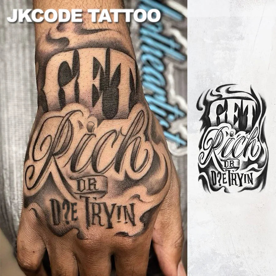 Semi-Permanent Tattoo |   Lucky Totems, Graffiti Patterns, Get-Rich-Quick Hip-Hop Style Tattoos, Neck Tattoos |   Unisex Waterproof Body Paint, Realistic Temporary Tattoos, Plant Motifs, Finger Tattoos, Magic Tattoos, Lasts f