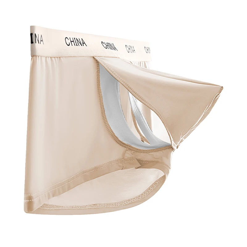 Open Front Underwear Men Sexy Men's Boxer Shorts Panties Breathable Pouch Bulge Underpants Male