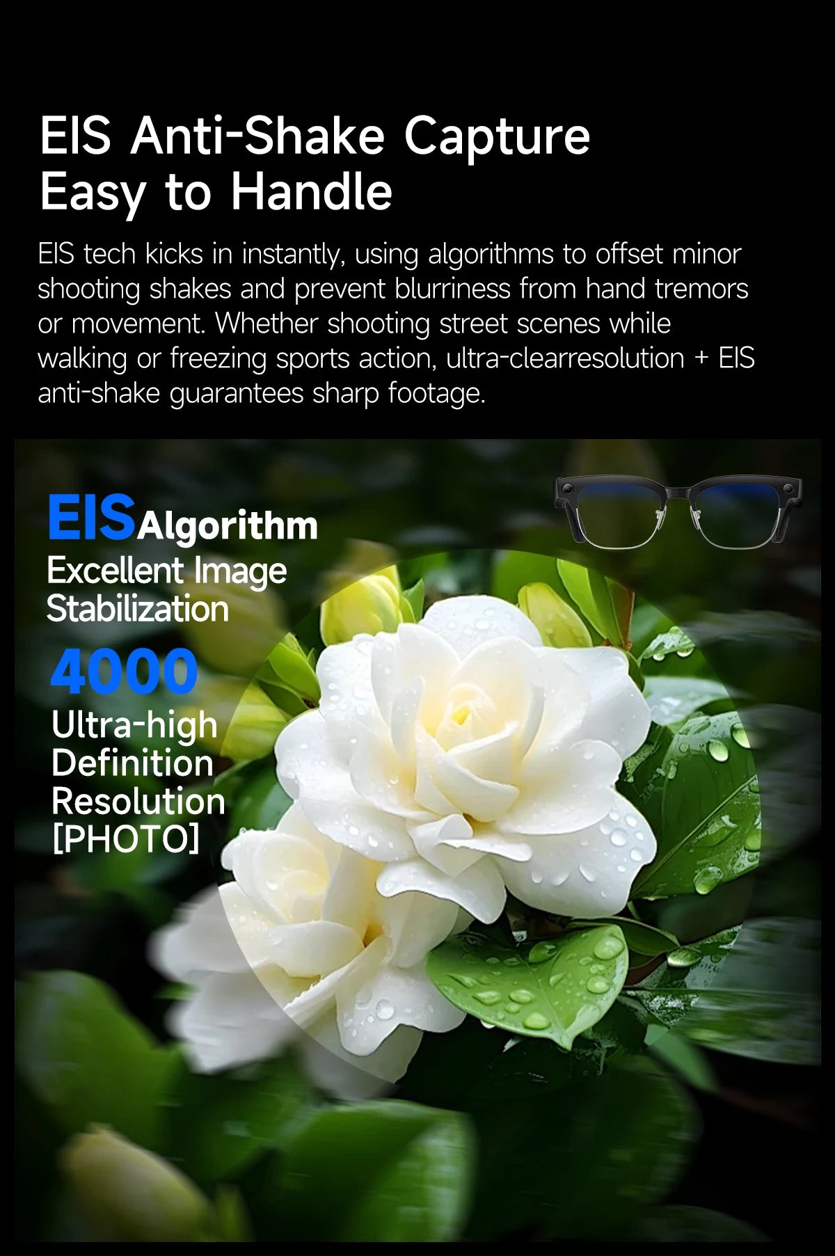 New HOT Business Smart Glasses Men 800W 4K HD Camera 1080P Shooting Action Capture AI Chat Call Waterproof Windproof Sunglasses