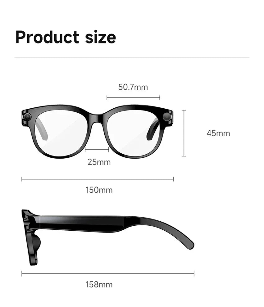 New Smart AI Glasses 800W Shooting Camera HD Photo Video Voice Call Translation Waterproof Bluetooth AI Motorcycle Glasses