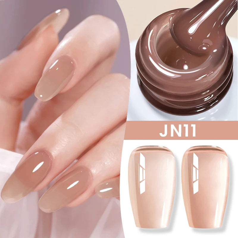 BORN PRETTY 10ml Blood Red Jelly Transparent Gel Nail Polish Wine Red Winter Color Semi Permanent Soak Off UV LED Varnish
