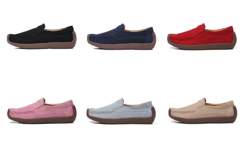 Spring Autumn Women Shoes Big Size Flats Women Suede Loafers Soft Comfortable Women Casual Shoes Slip On Moccasins Shoes Female