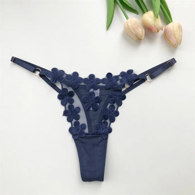 Customized Crystal Letter Sexy Embroidered Women's Low Waist Underwear BikiniG-Strings Adjustable Waist Underwear Hot Wife Gift