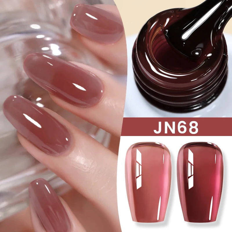 BORN PRETTY 10ml Blood Red Jelly Transparent Gel Nail Polish Wine Red Winter Color Semi Permanent Soak Off UV LED Varnish