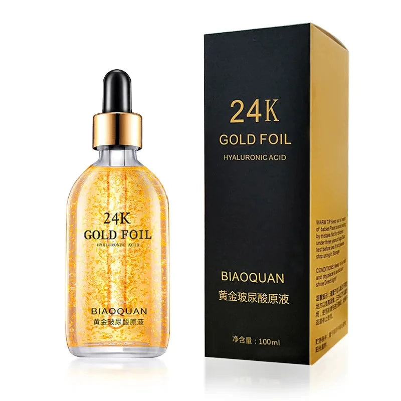 100ml 24k gold foil essence anti wrinkle lifting and firming essence pore shrinking essence skin care product