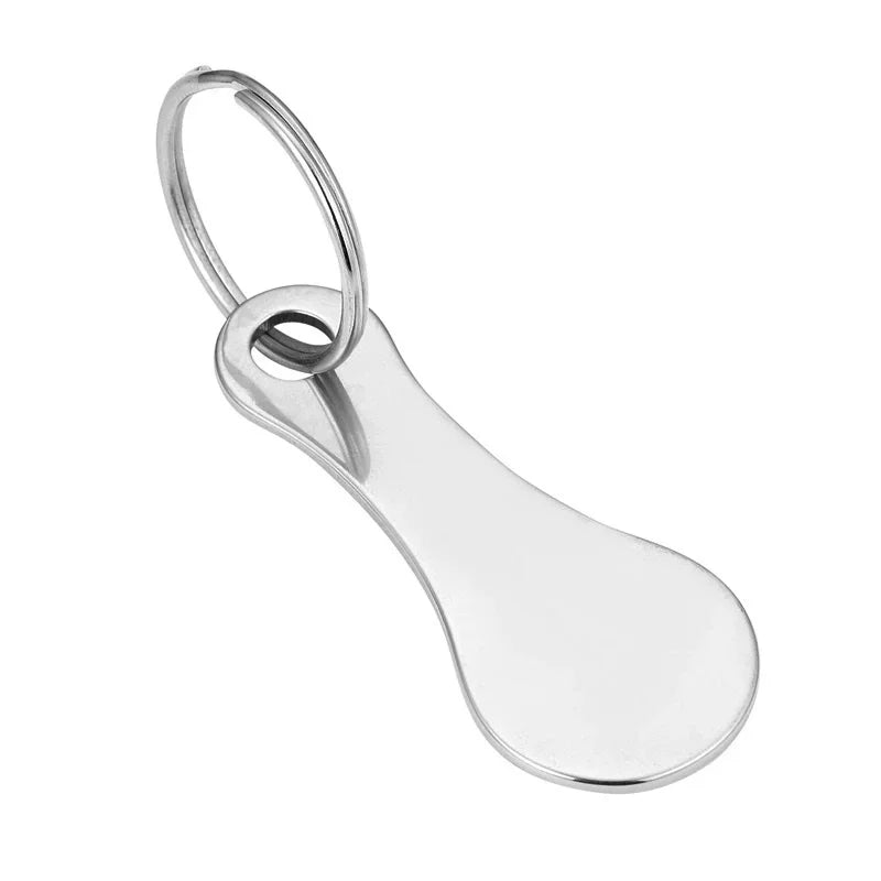 10PCS Free Custom Logo Shopping Cart Trolley Token Key Ring Hanger Loose Shopping Cart Chip Stainless Steel Shopping Cart Tools