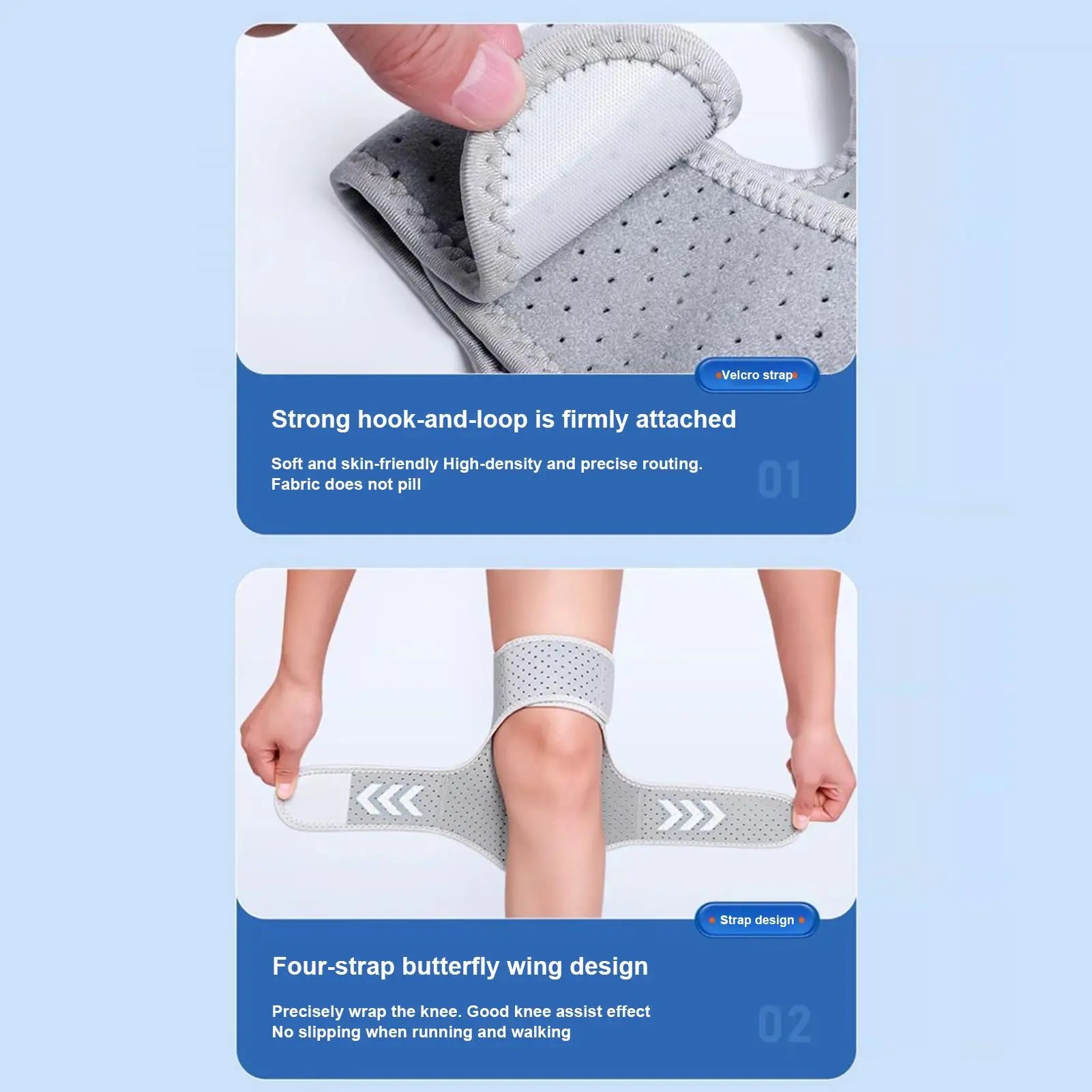 Knee Assistive Device Knee Powerful Brace Joint Support Booster Adjustable Patella Pad Wrap Breathable For Walking Sports Legs