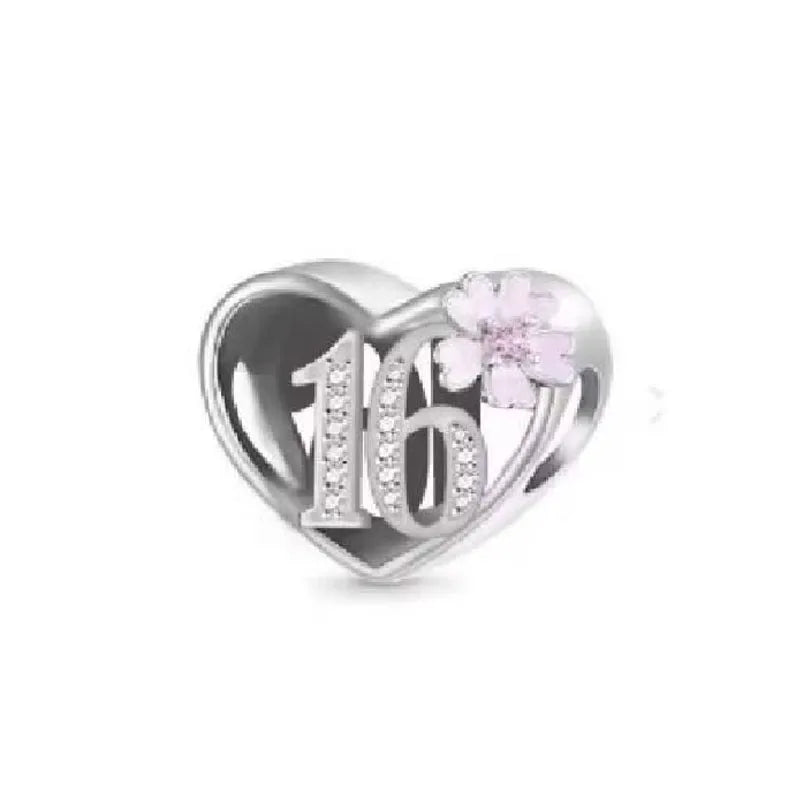 Hot Selling 925 Silver Sibling Daughter Heart-Shaped Charm Bead Suitable For Original European Bracelet DIY Women's Jewelry Gift