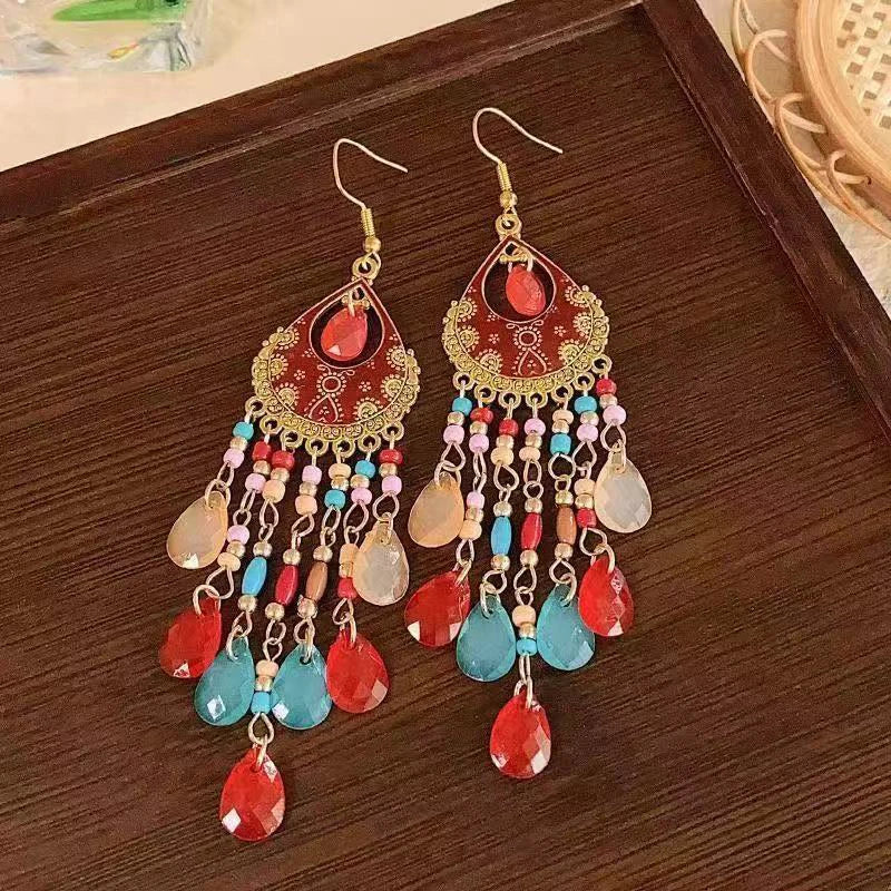 Cute Summer Flower Earrings Handmade Vacation Bohemian Earrings Exaggerated Beach Women Jewelry Party
