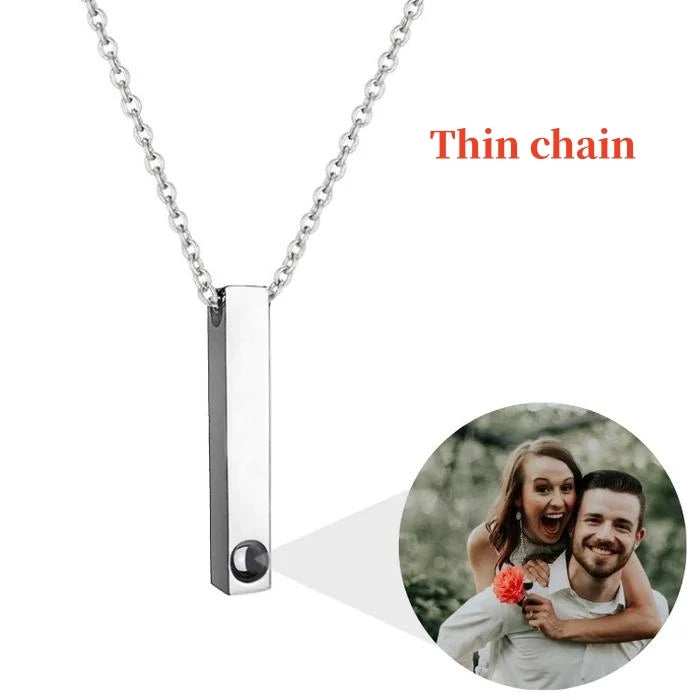 Valentine's Day Gift Photo Custom Projection Necklace Lock Shaped Projection Necklace Lover Family Wife Husband Memory Gift