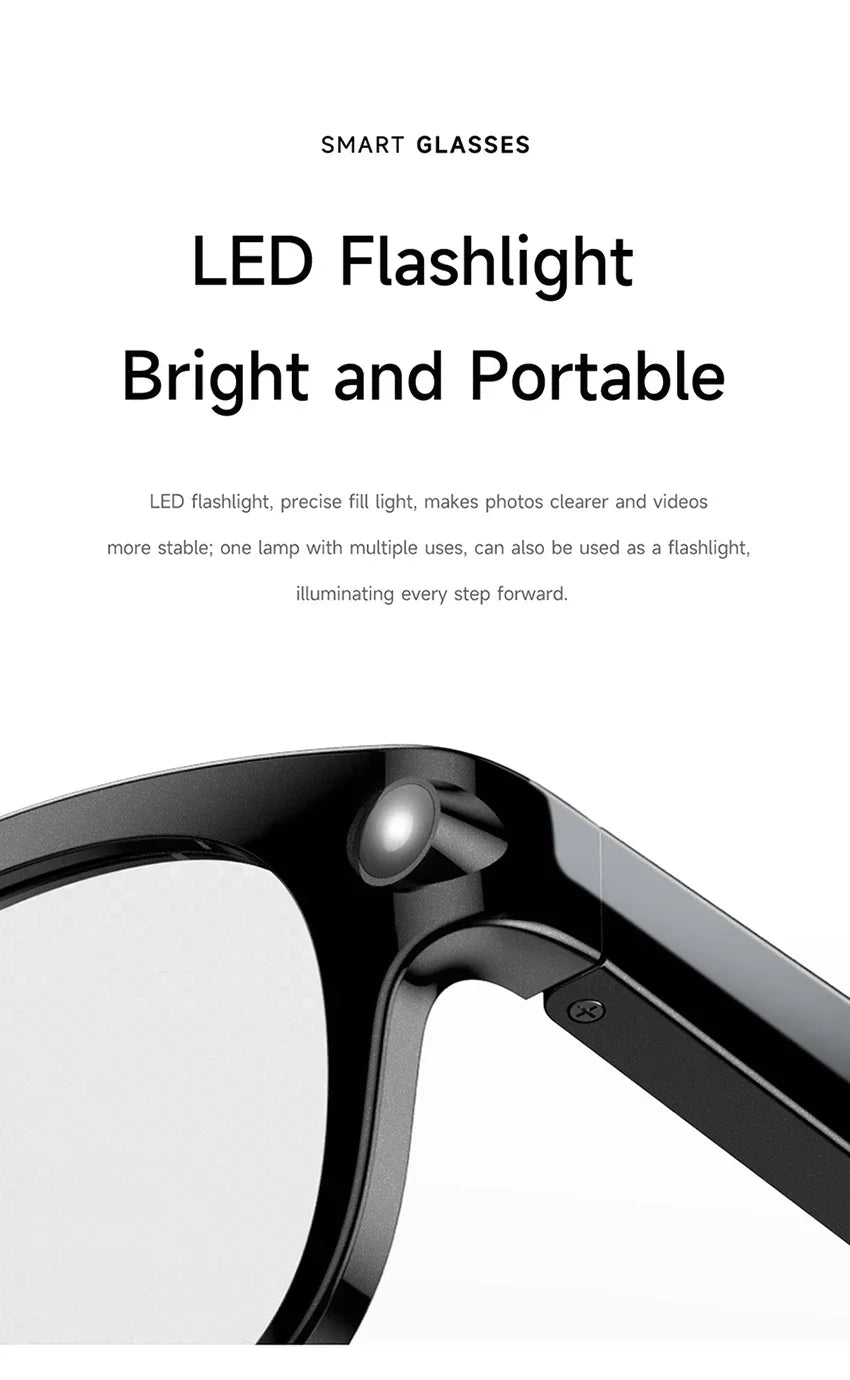 New Smart AI Glasses 800W Shooting Camera HD Photo Video Voice Call Translation Waterproof Bluetooth AI Motorcycle Glasses