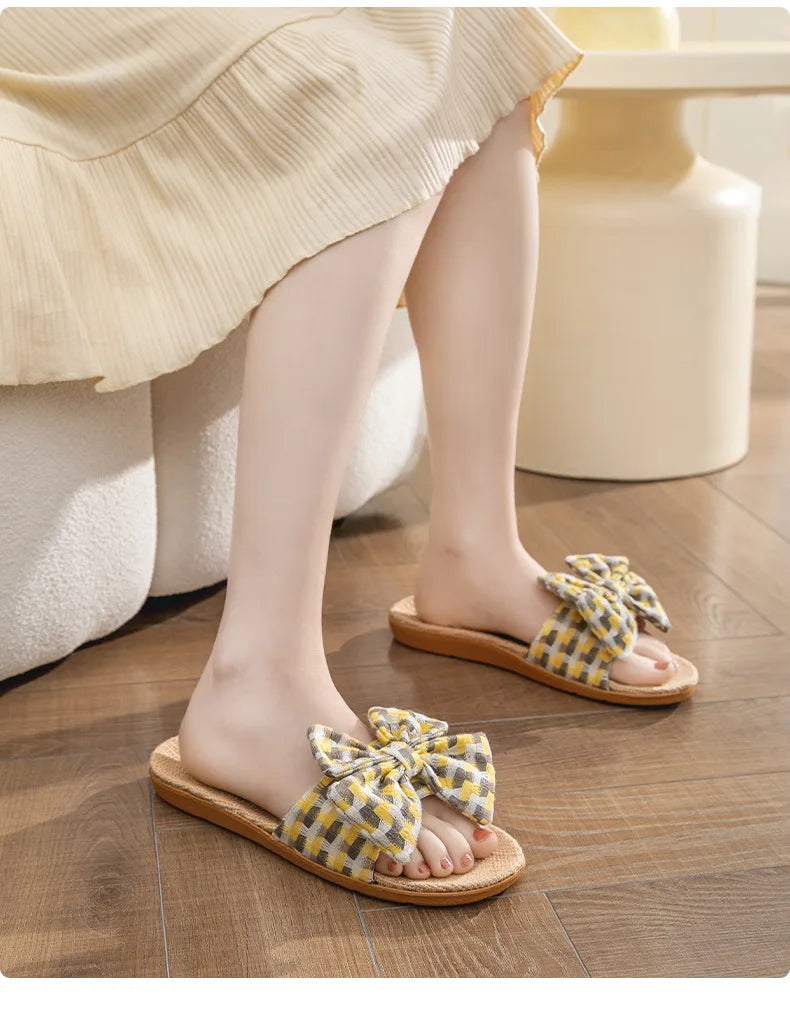 New linen fabric slippers for women perfect for summer suitable for home  indoor use soft sole non-slip. slippers
